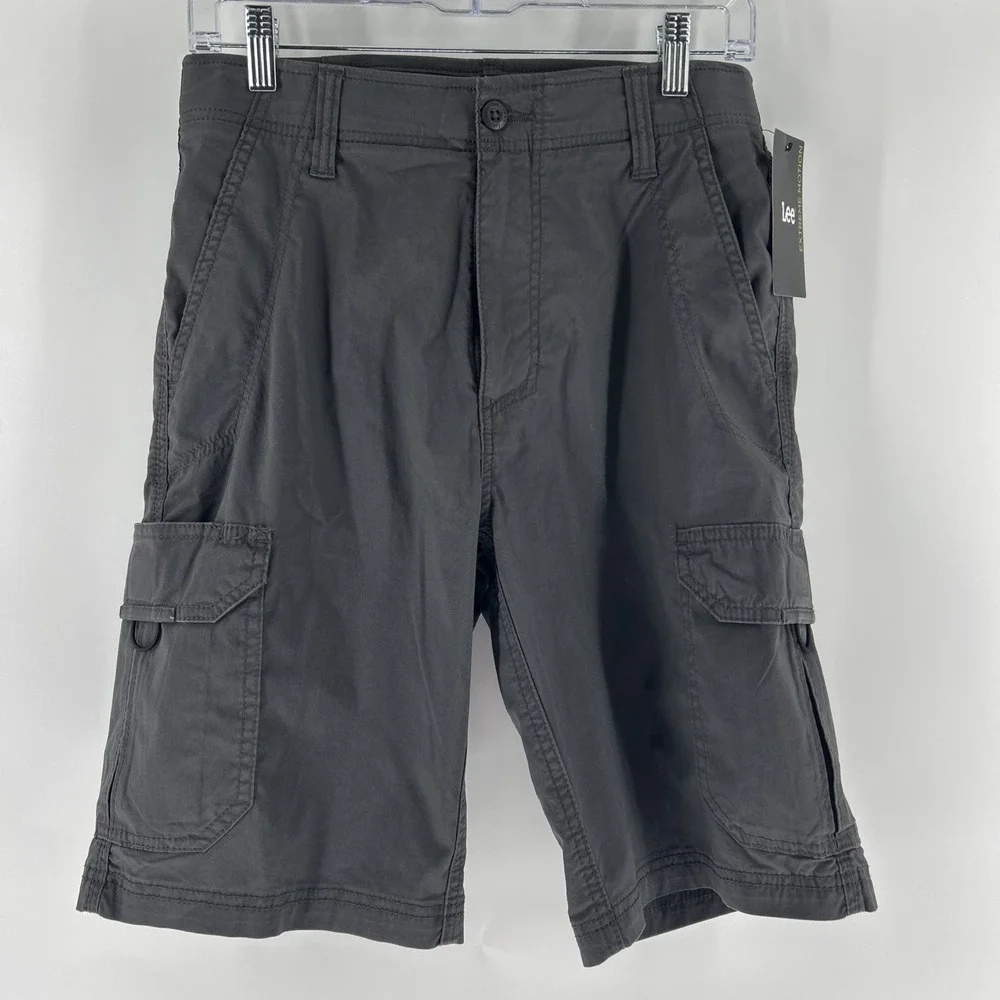 Lee Shorts Men's 29 Grey Extreme Motion Cargo Cotton Outdoor Sports Hiker NWT